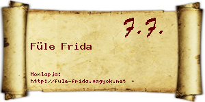 Füle Frida névjegykártya